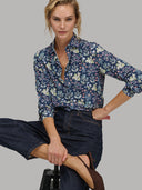 Shirt woman xacus pattern textured blue_6