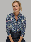 Shirt woman xacus pattern textured blue_7