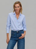 Shirt woman xacus stripe poplin light blue_1