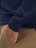 Sweater sweater xacus solid colour jersey navy blue_5