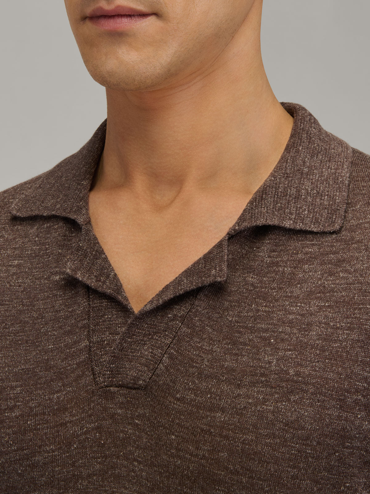 Sweater Solid Colour Jersey Brown Melange – Xacus