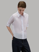 Shirt woman xacus solid colour muslin white_7