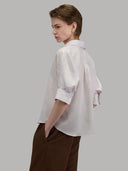 Shirt woman xacus stripe silk black and white_3