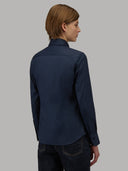 Shirt woman xacus solid colour poplin navy blue_3
