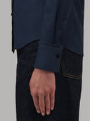 Shirt woman xacus solid colour poplin navy blue_5