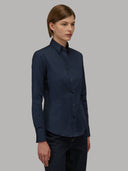 Shirt woman xacus solid colour poplin navy blue_6