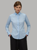Shirt woman xacus solid colour poplin light blue_6