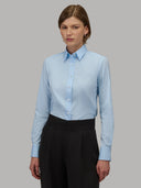 Shirt woman xacus solid colour poplin light blue_7