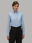 Shirt woman xacus solid colour poplin light blue_7