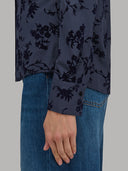 Shirt woman xacus pattern textured dark blue_5