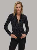 Shirt woman xacus pattern textured black_1