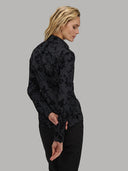 Shirt woman xacus pattern textured black_3