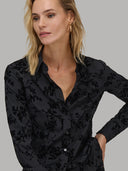 Shirt woman xacus pattern textured black_6