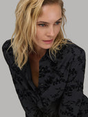 Shirt woman xacus pattern textured black_7