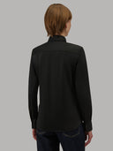 Shirt woman xacus solid colour twill black_3