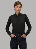 Shirt woman xacus solid colour twill black_7