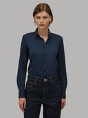 Shirt woman xacus solid colour oxford dark blue_1