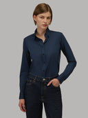Shirt woman xacus solid colour oxford dark blue_6