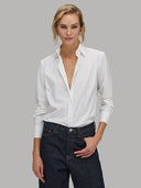 Shirt woman xacus solid colour textured white_1