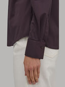 Shirt woman xacus solid colour textured deep purple_5