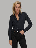 Shirt woman xacus solid colour textured black_1