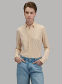 Shirt woman xacus solid colour textured peach pink_7