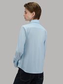 Shirt woman xacus solid colour textured light blue_3