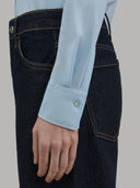 Shirt woman xacus solid colour textured light blue_5