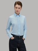 Shirt woman xacus solid colour textured light blue_7