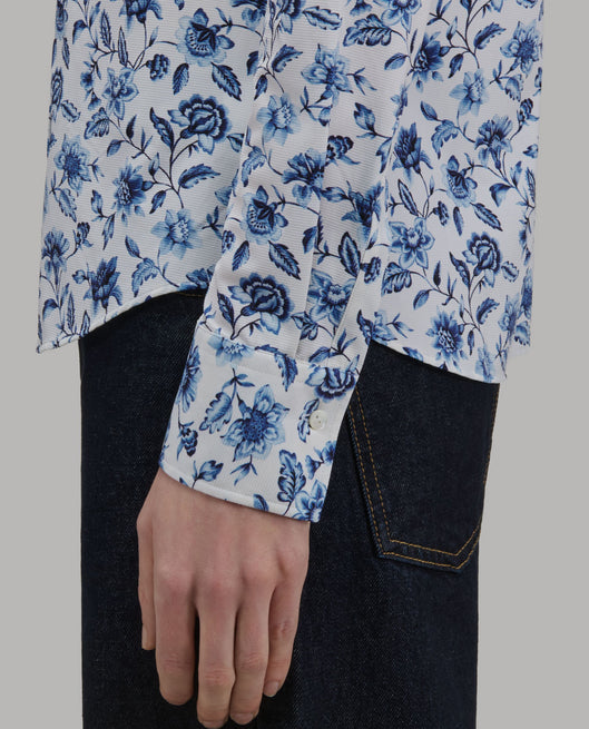 Shirt woman xacus pattern textured blue_5