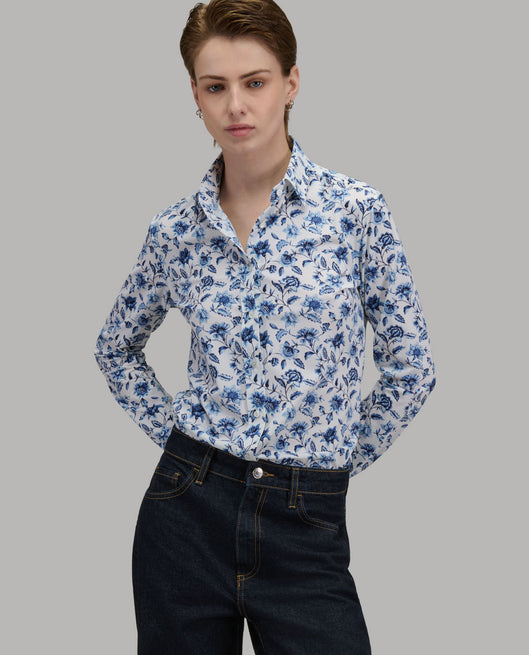 Shirt woman xacus pattern textured blue_6