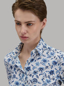 Shirt woman xacus pattern textured blue_7