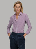 Shirt woman xacus stripe twill purple_1