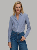 Shirt woman xacus stripe twill blue_1