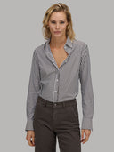 Shirt woman xacus stripe twill brown_1