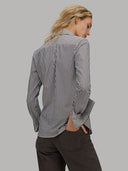 Shirt woman xacus stripe twill brown_3