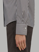 Shirt woman xacus stripe twill brown_5