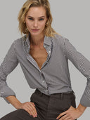 Shirt woman xacus stripe twill brown_6