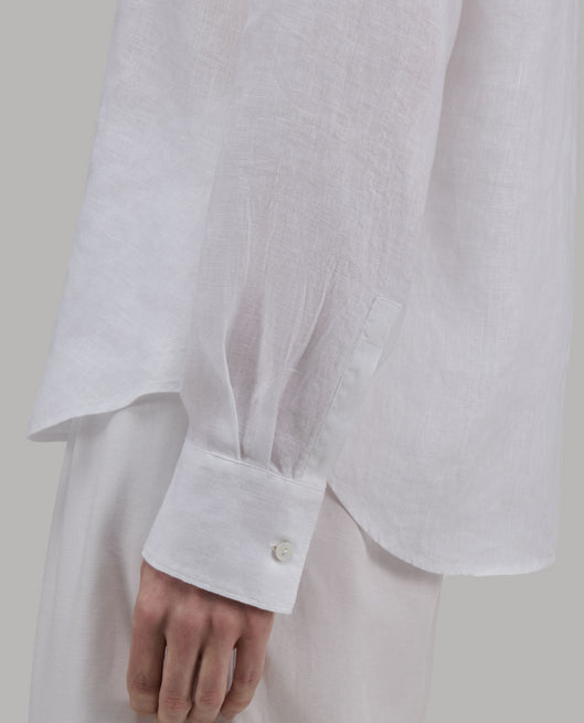 Shirt woman xacus solid colour linen white_5