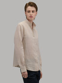 Shirt woman xacus solid colour linen sand_6