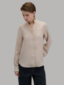 Shirt woman xacus solid colour linen sand_7