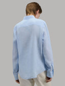 Shirt woman xacus solid colour linen light blue melange_3