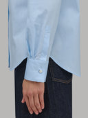 Shirt woman xacus solid colour poplin light blue_5