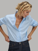 Shirt woman xacus solid colour poplin light blue_6