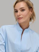 Shirt woman xacus solid colour poplin light blue_7
