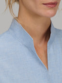 Shirt woman xacus solid colour twill light blue melange_2