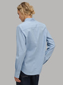 Shirt woman xacus solid colour twill light blue melange_3