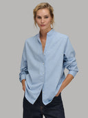Shirt woman xacus solid colour twill light blue melange_6