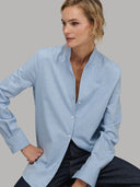 Shirt woman xacus solid colour twill light blue melange_7