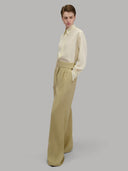 Pants woman xacus solid colour linen mustard_6